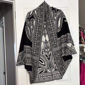 Chico's Black and White Patterned Shawl